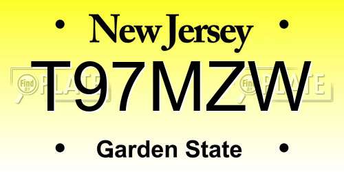 T97MZW New Jersey License Plate