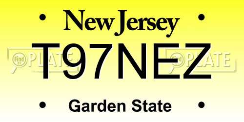 T97NEZ New Jersey License Plate