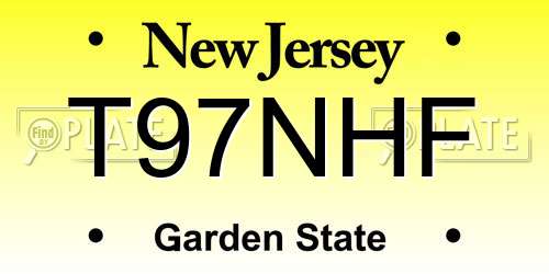 T97NHF New Jersey License Plate