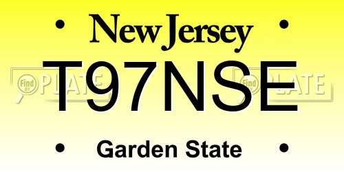 T97NSE New Jersey License Plate