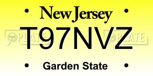 T97NVZ New Jersey License Plate
