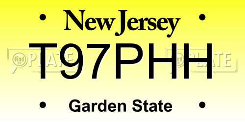 T97PHH New Jersey License Plate