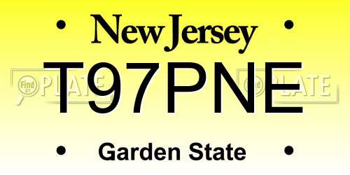 T97PNE New Jersey License Plate