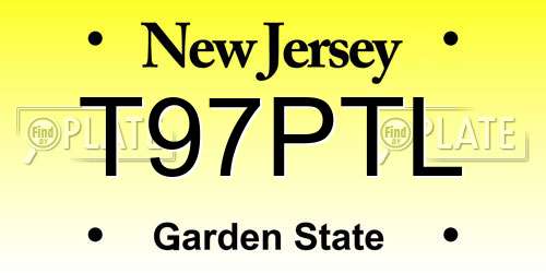 T97PTL New Jersey License Plate