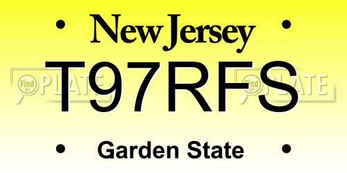 T97RFS New Jersey License Plate