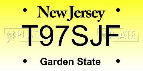 T97SJF New Jersey License Plate