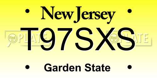 T97SXS New Jersey License Plate