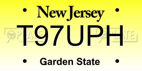 T97UPH New Jersey License Plate