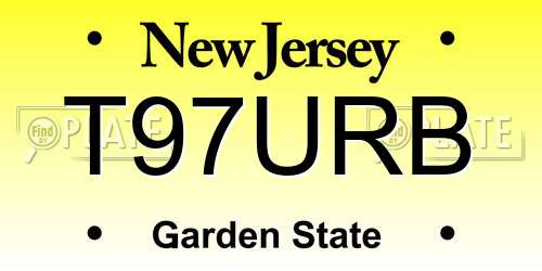 T97URB New Jersey License Plate