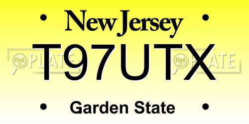T97UTX New Jersey License Plate