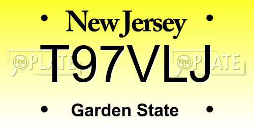 T97VLJ New Jersey License Plate
