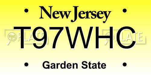 T97WHC New Jersey License Plate