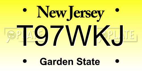 T97WKJ New Jersey License Plate