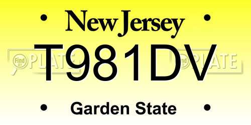 T981DV New Jersey License Plate
