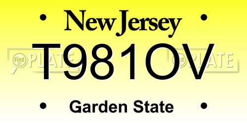 T981OV New Jersey License Plate