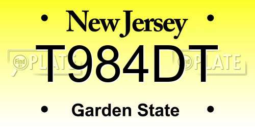 T984DT New Jersey License Plate