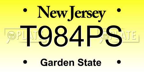 T984PS New Jersey License Plate
