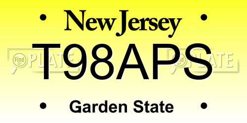 T98APS New Jersey License Plate
