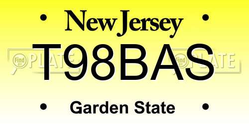 T98BAS New Jersey License Plate