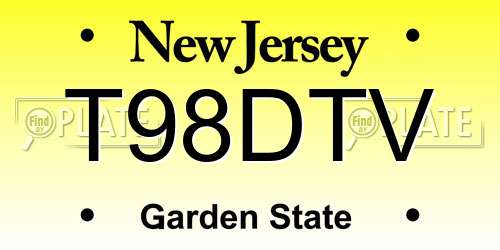 T98DTV New Jersey License Plate