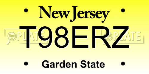 T98ERZ New Jersey License Plate