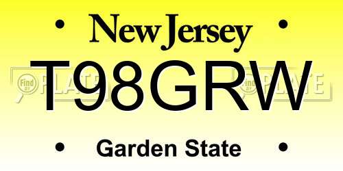 T98GRW New Jersey License Plate