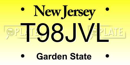 T98JVL New Jersey License Plate