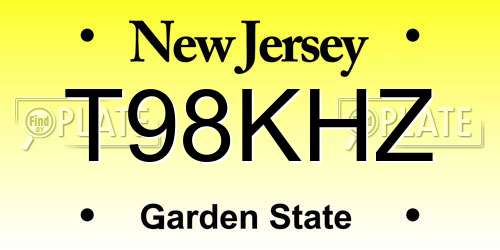 T98KHZ New Jersey License Plate