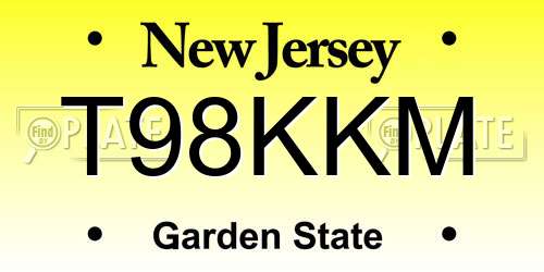 T98KKM New Jersey License Plate