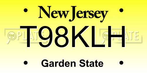 T98KLH New Jersey License Plate