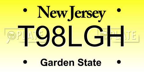 T98LGH New Jersey License Plate