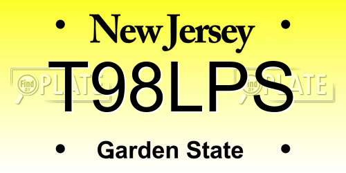 T98LPS New Jersey License Plate