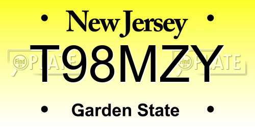 T98MZY New Jersey License Plate