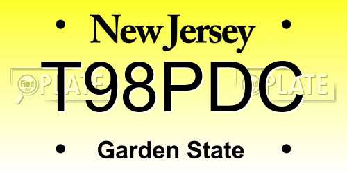 T98PDC New Jersey License Plate