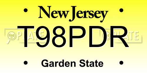 T98PDR New Jersey License Plate
