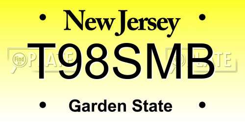 T98SMB New Jersey License Plate