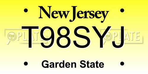 T98SYJ New Jersey License Plate