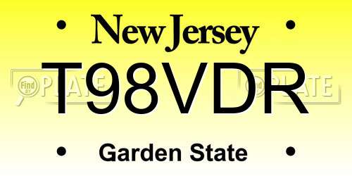 T98VDR New Jersey License Plate