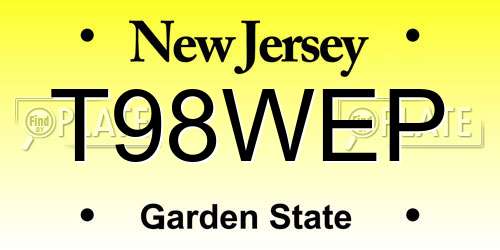 T98WEP New Jersey License Plate