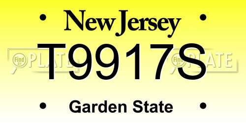 T9917S New Jersey License Plate