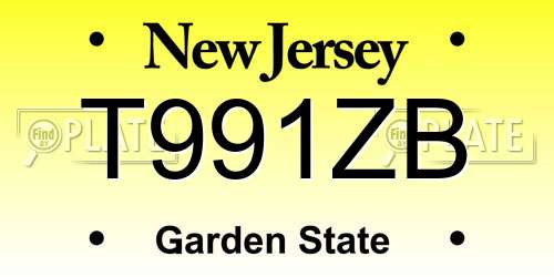 T991ZB New Jersey License Plate
