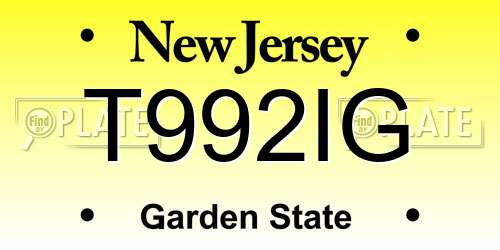 T992IG New Jersey License Plate
