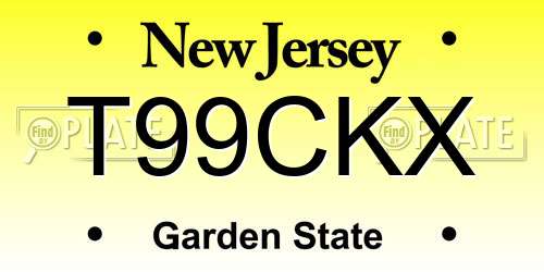 T99CKX New Jersey License Plate