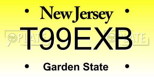 T99EXB New Jersey License Plate