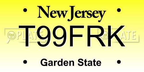 T99FRK New Jersey License Plate