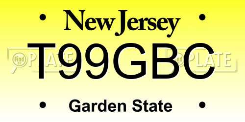 T99GBC New Jersey License Plate