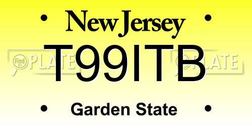 T99ITB New Jersey License Plate
