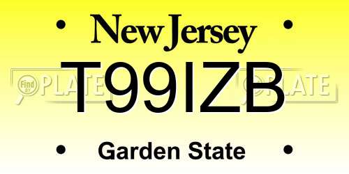 T99IZB New Jersey License Plate