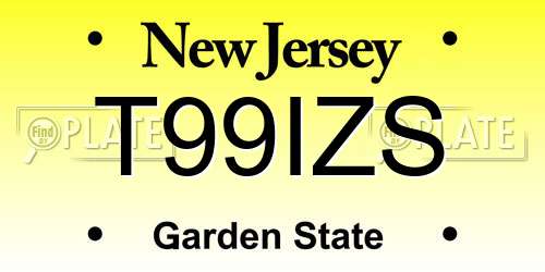 T99IZS New Jersey License Plate