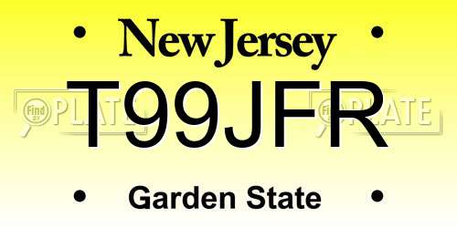 T99JFR New Jersey License Plate